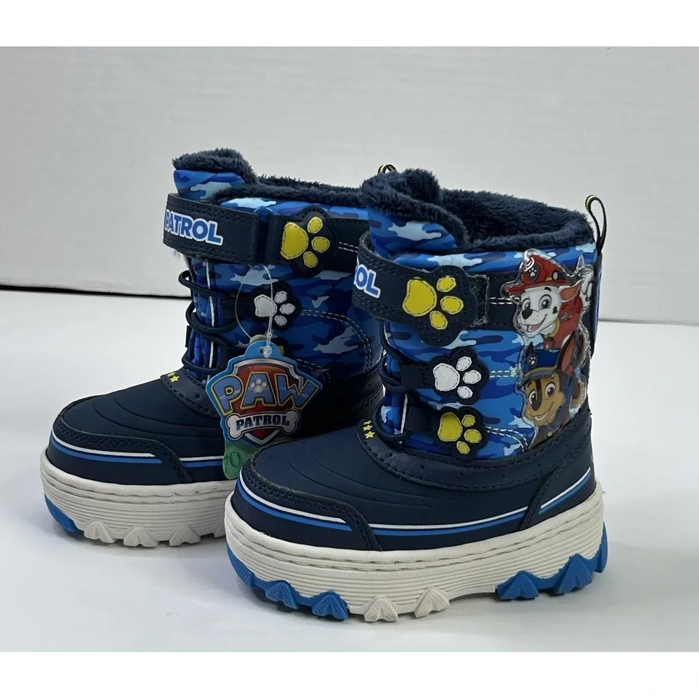 Nickelodeon Paw Patrol Chase + Marshall Dogs‎ Toddler Boys 6 Snow Boots New Blue
